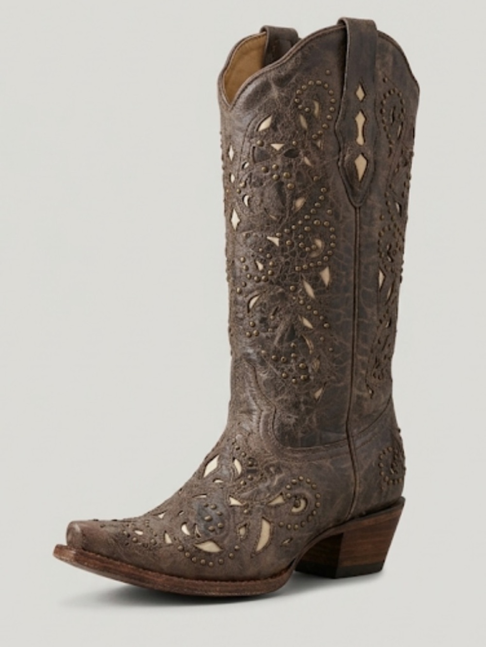 Corral Women Tan Embroidery And Studs Cowgirl Western Boots Size 7.5